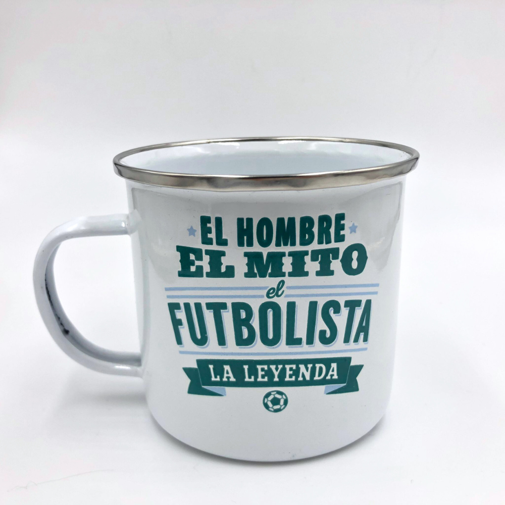 TAZA ESMALTADA PERSONALIZADA FUTBOLISTA