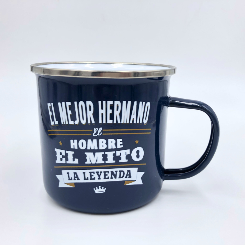 TAZA ESMALTADA PERSONALIZADA HERMANO