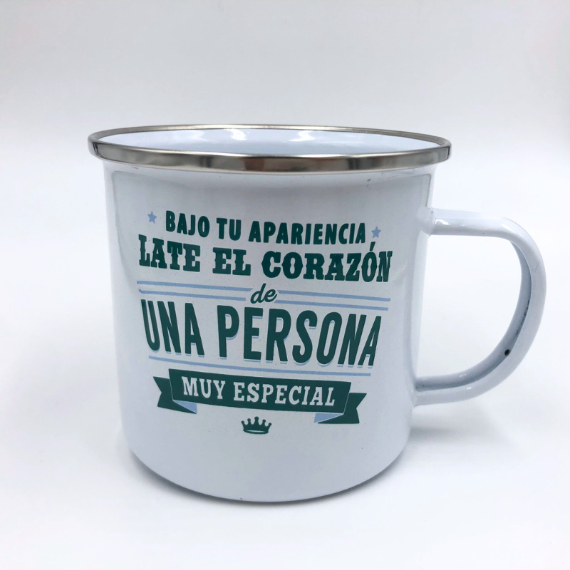 TAZA ESMALTADA PERSONALIZADA PERSONA ESPECIAL