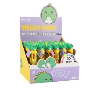 BOLÍGRAFO 10 COLORES DINOSAURIO ITOTAL