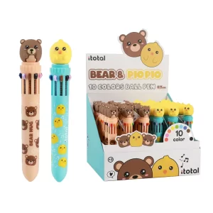 BOLÍGRAFO 10 COLORES OSO Y POLLITO ITOTAL