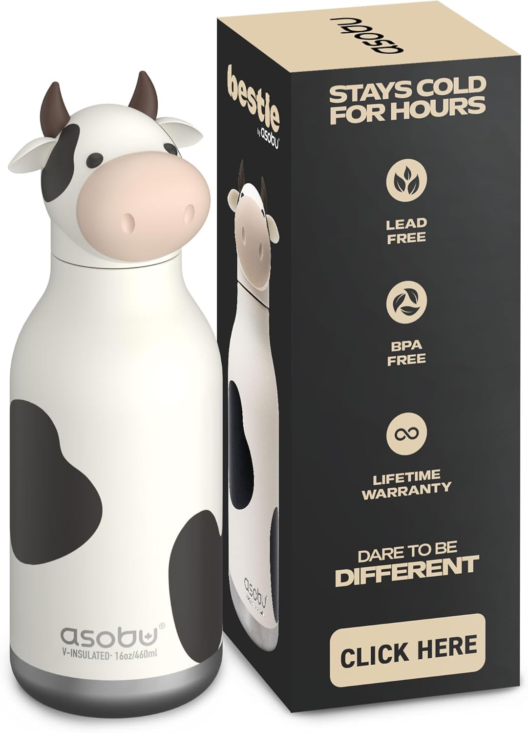 BOTELLA TERMO VACA 460ml ASOBU BESTIE - Imagen 5