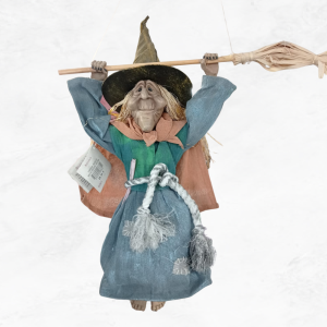 DECORACIÓN FIGURA DE BRUJA CON ESCOBA
