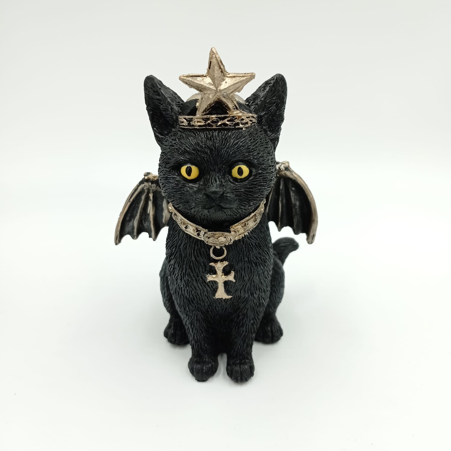 FIGURA DE RESINA GATO WICCA CON ALAS