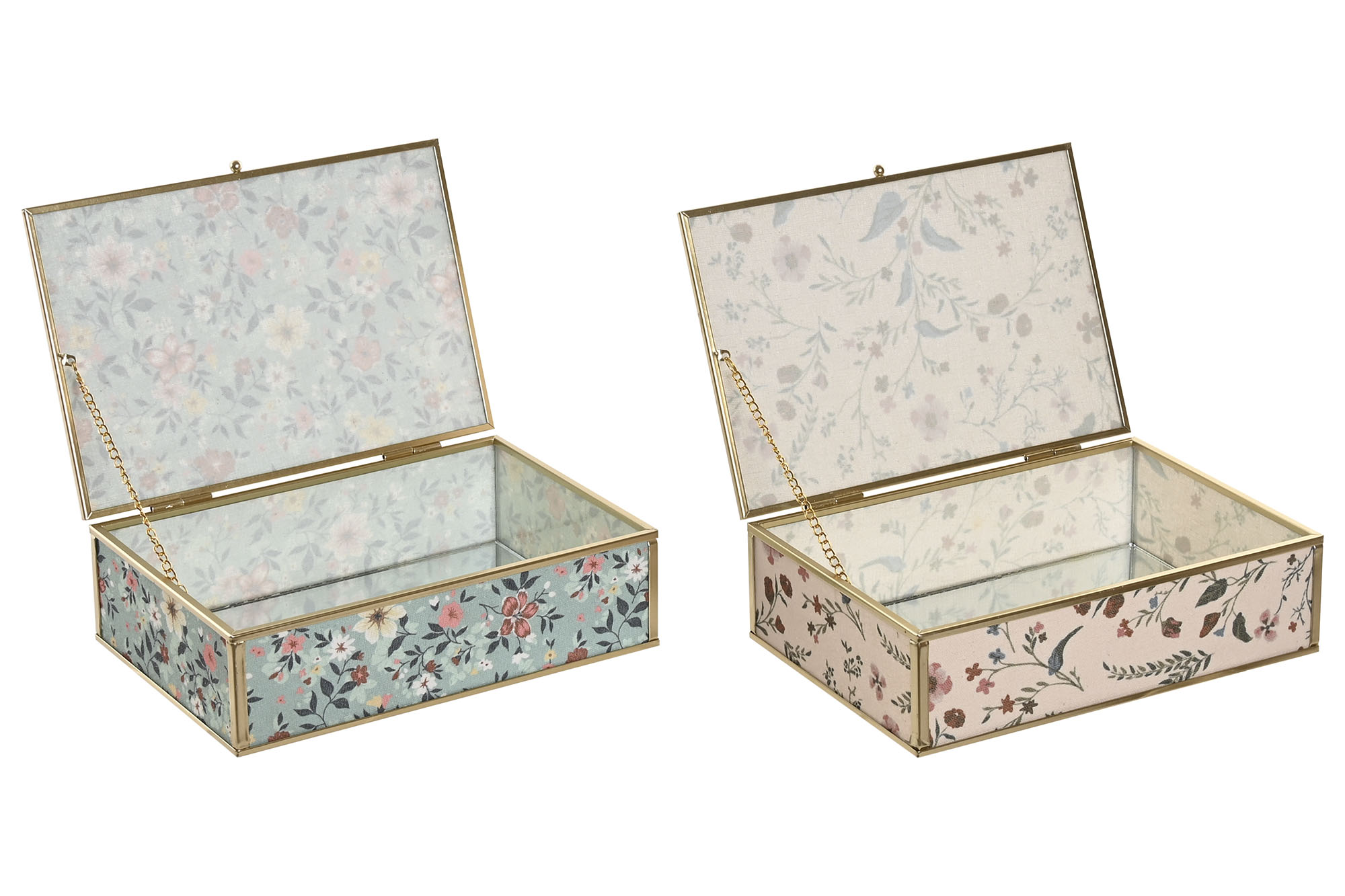 JOYERO DE CRISTAL FLORES CON ESPEJO ITEM - Imagen 3
