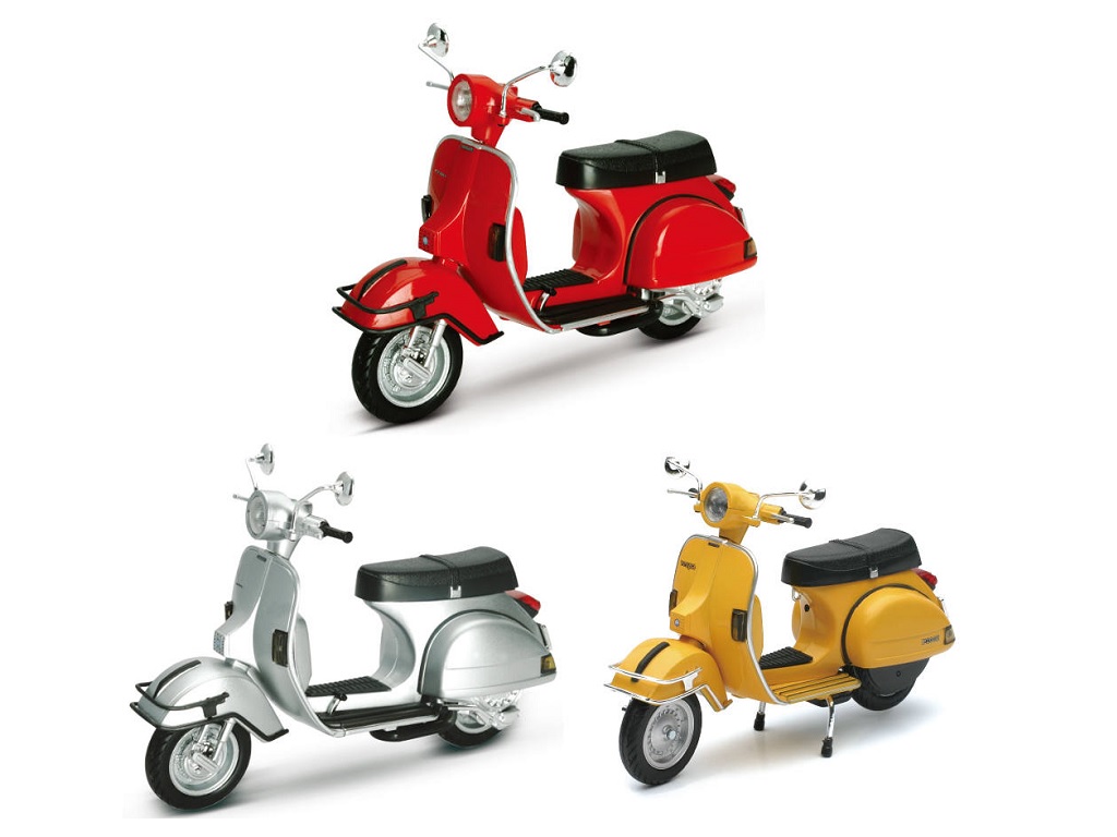 MOTO VESPA MINI PLATEADA NEWRAY VARIOS COLORES