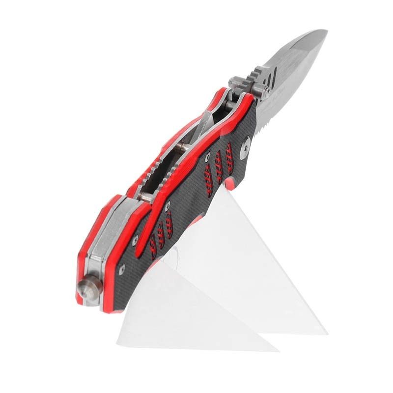 NAVAJA TÁCTICA K25 G10 NEGRA Y ROJA 8,8CM - Imagen 2