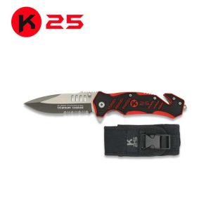 NAVAJA TÁCTICA K25 G10 NEGRA Y ROJA 8,8CM