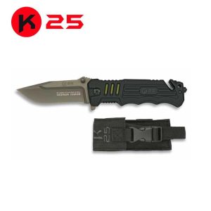 NAVAJA TÁCTICA K25 NEGRA RUBBER COATED 8,7CM