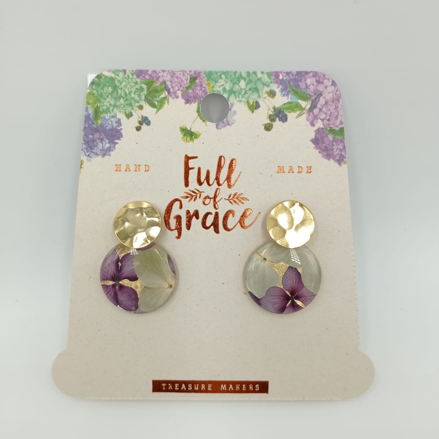PENDIENTES CÍRCULO LILA FULL OF GRACE