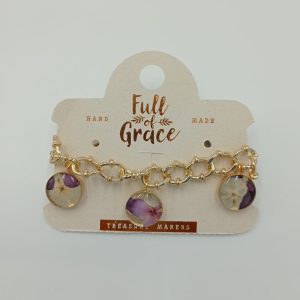PULSERA CADENA LILA FULL OF GRACE