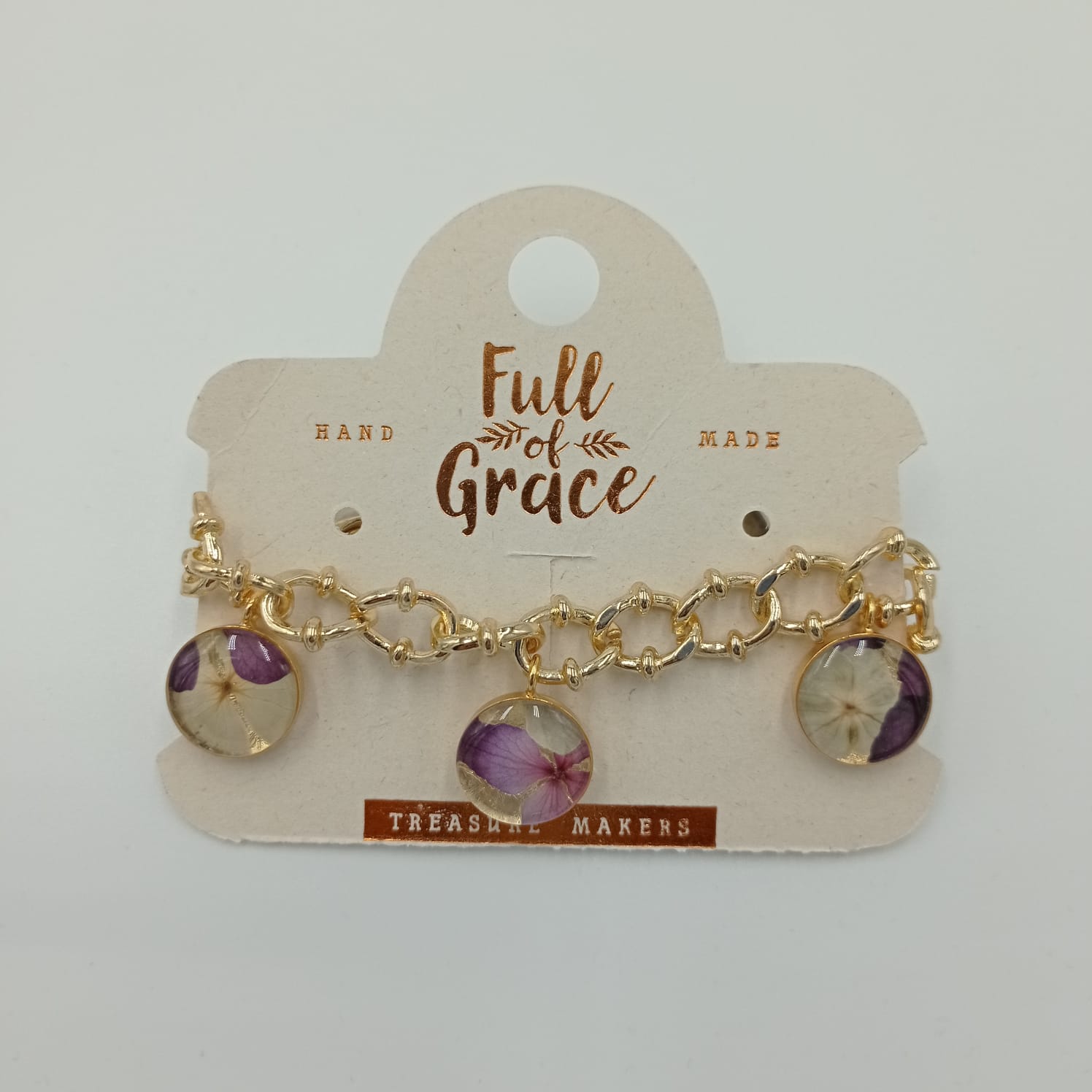 PULSERA CADENA LILA FULL OF GRACE