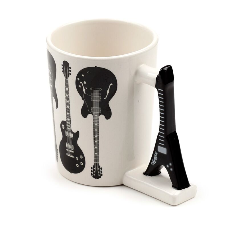TAZA CON ASA DE GUITARRA NEGRA PUCKATOR - Imagen 2