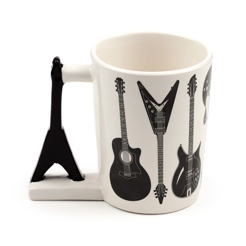 TAZA CON ASA DE GUITARRA NEGRA PUCKATOR - Imagen 3