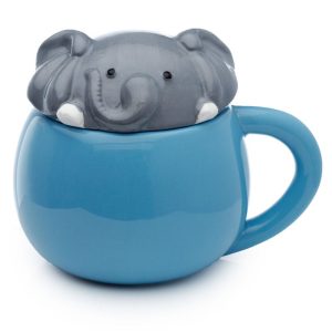 TAZA DE CERÁMICA CON TAPA ELEFANTE PUCKATOR