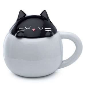 TAZA DE CERÁMICA CON TAPA GATO PUCKATOR