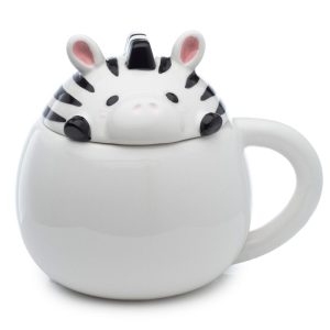 TAZA DE CERÁMICA CON TAPA ZEBRA PUCKATOR