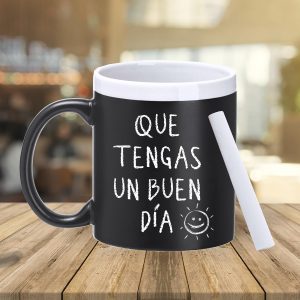 TAZA DE PIZARRA CON TIZA