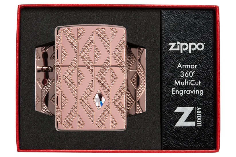 ZIPPO GEOMETRIC DIAMOND PATTERN DESIGN - Imagen 7