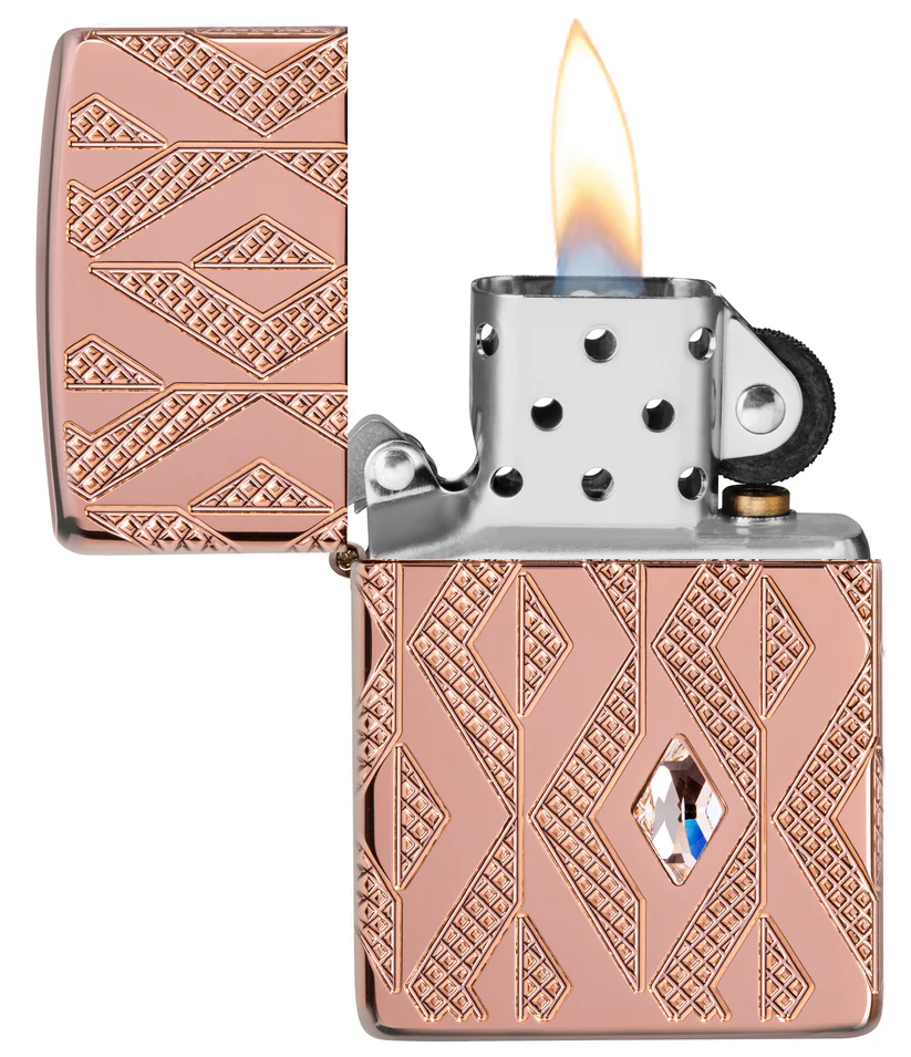 ZIPPO GEOMETRIC DIAMOND PATTERN DESIGN