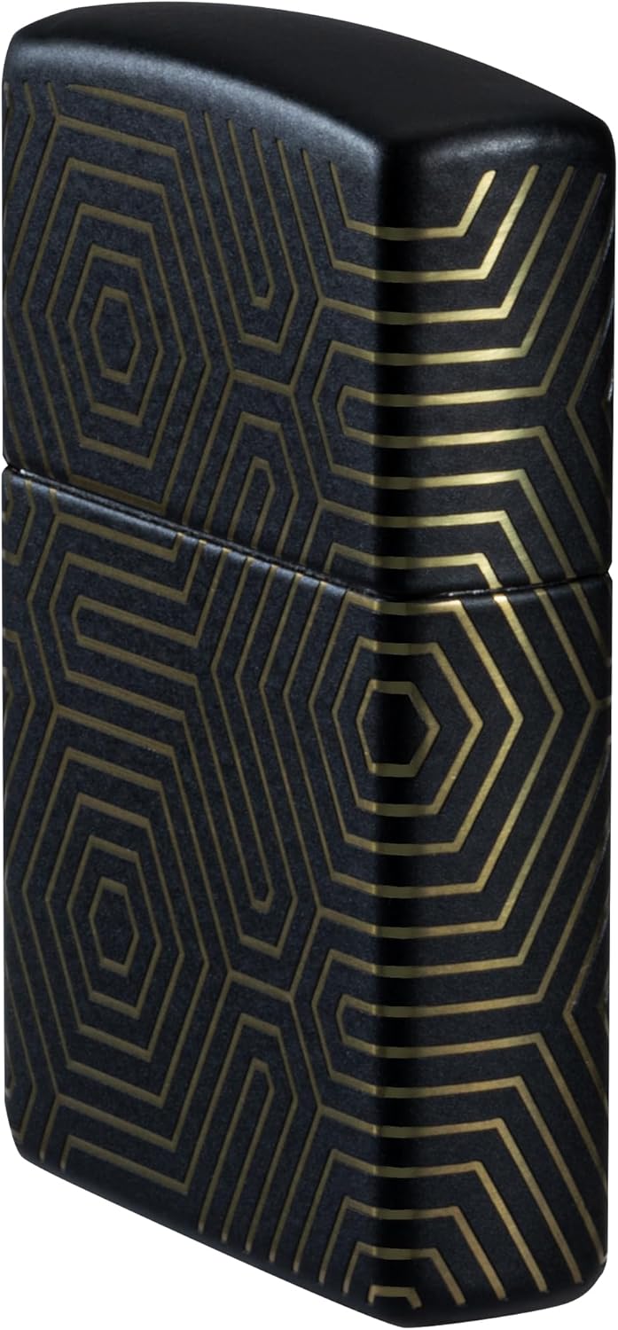 ZIPPO GOLD GEOMETRIC LINES - Imagen 2