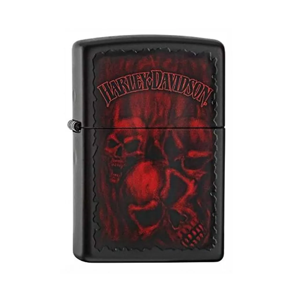 ZIPPO HARLEY DAVIDSON RED SKULLS LIGHTER