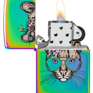 ZIPPO HIPPY CAT DESIGN