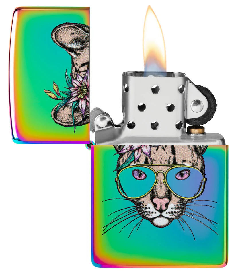 ZIPPO HIPPY CAT DESIGN