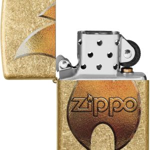 ZIPPO RUSTIC GOLD FLAME DESIGN