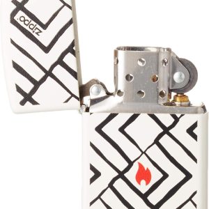 ZIPPO WHITE GOMETRIC DISIGN