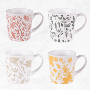 Set Tazas Galehia Flores 34 cl