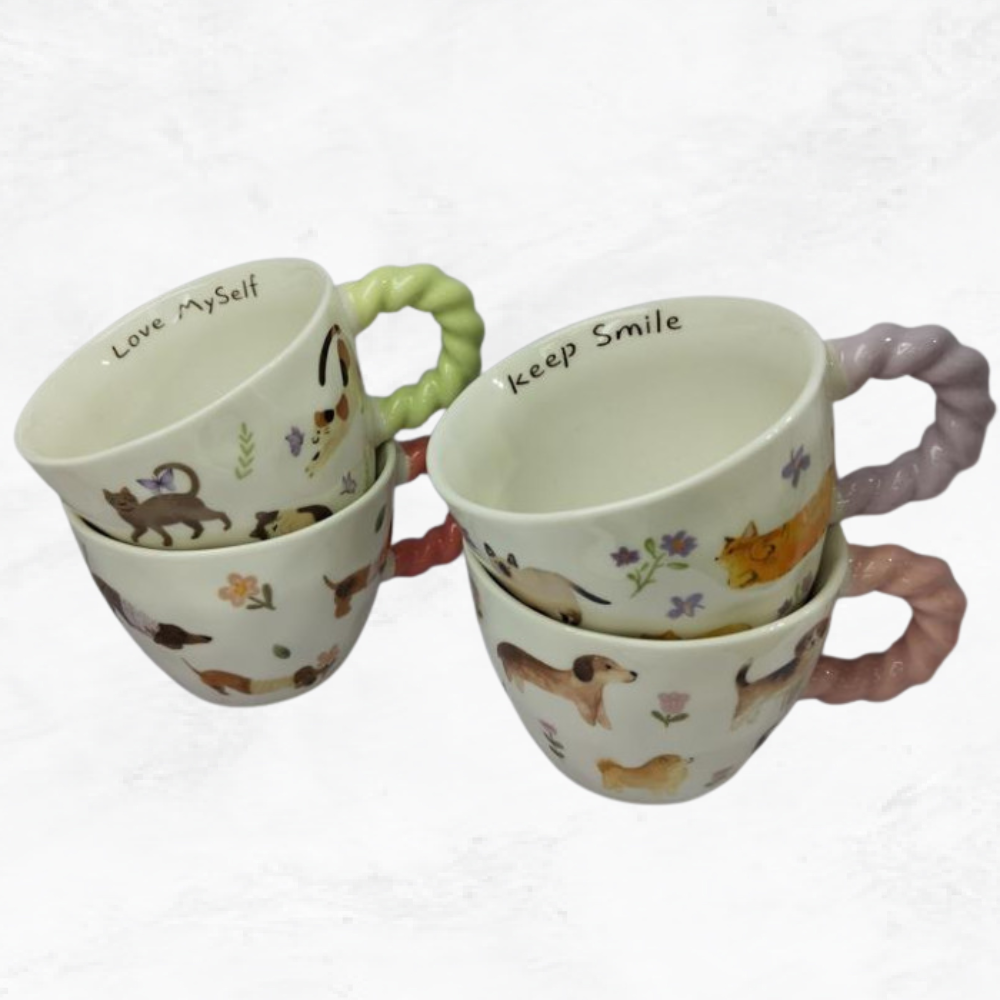 Tazas de Perros & Gatos Asas de Rizo - Imagen 2
